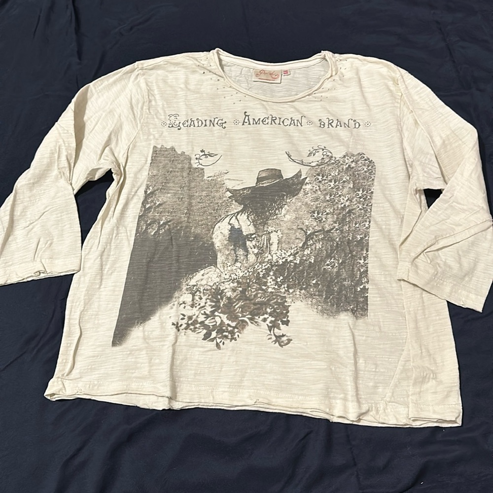 Lady In The Garden Paper Lace 3/4 Sleeve Cream Top